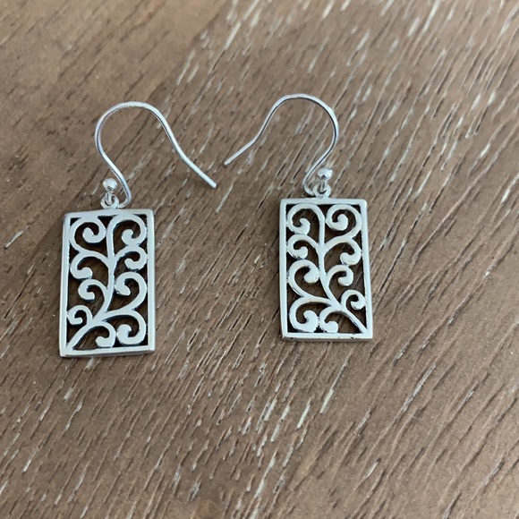 NEW Sterling Silver Filigree Hook Earrings - Picture 2 of 4